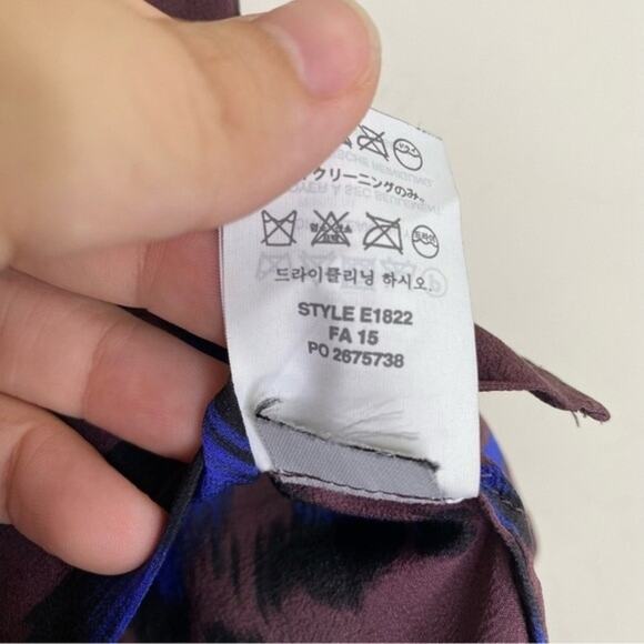 J Crew Brown 100% Silk Cheetah Print Hidden Buttons Blouse 0 - Picture 7 of 9